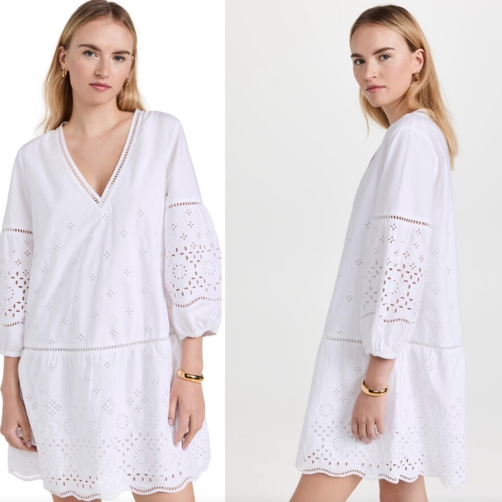 Club Monaco White Ruffled Sundress with Cut Out Details NWT